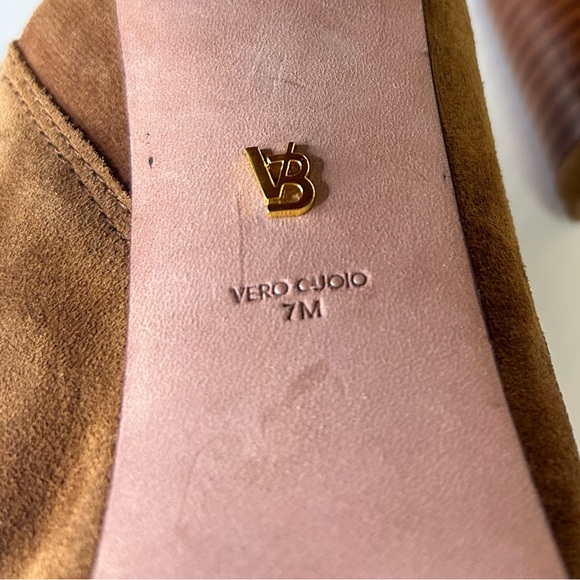 🤎”Veronica Beard” Beautiful Maren Cognac Suede Platform Heeled Clogs Size 7 - Picture 11 of 13